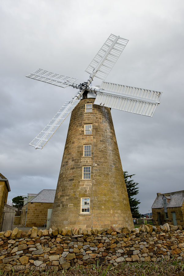 photograph of Callington Mill and dry stone wall