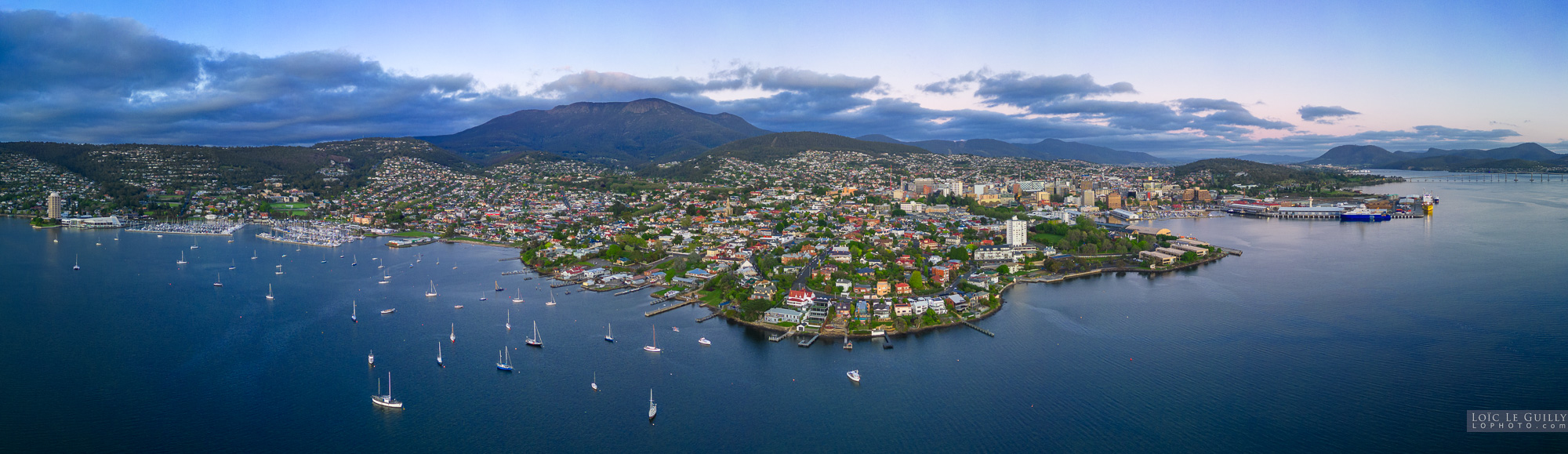 photograph of Panorama of Battery Point at dawn