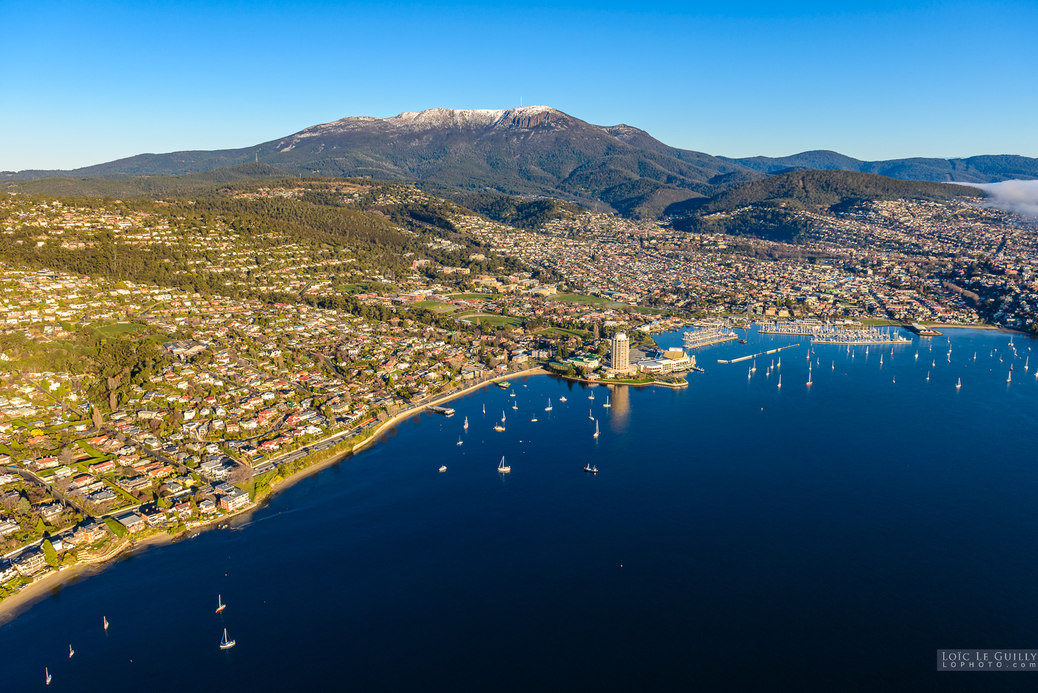 photograph of Sandy Bay from the air