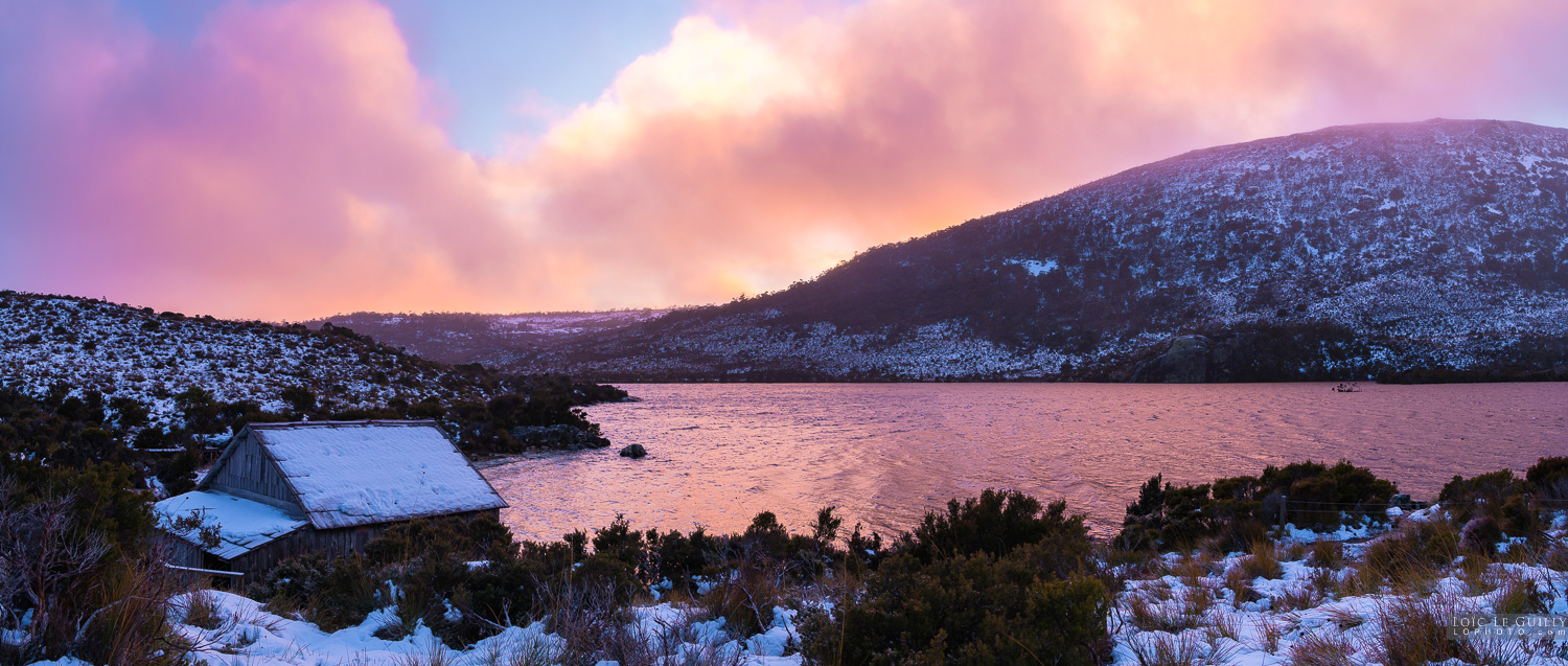 photograph of Winter sunrise at Dove Lake