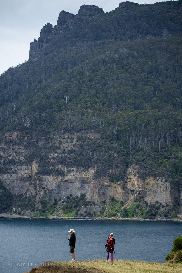 photograph of Tourists over the Fossil Cliffs, Maria Island