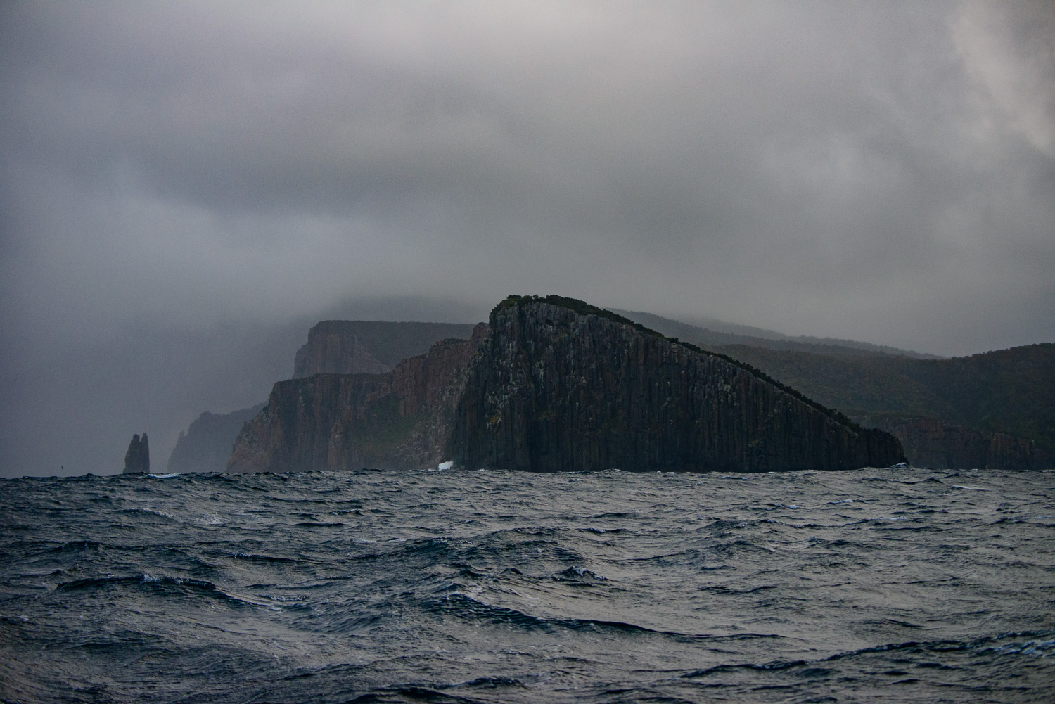 photograph of Cape Hauy in foul weather
