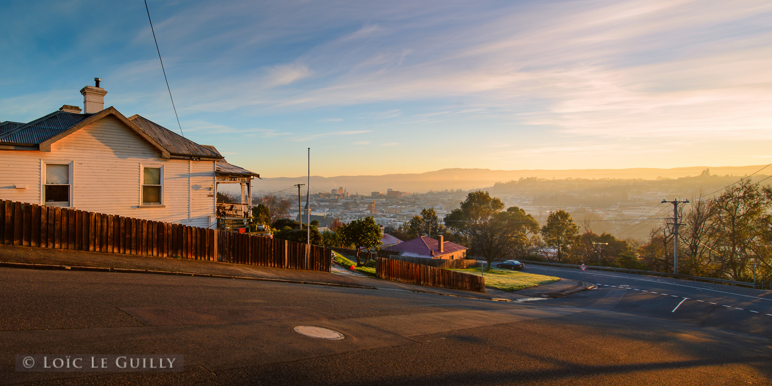 photograph of Launceston streetscape sunrise