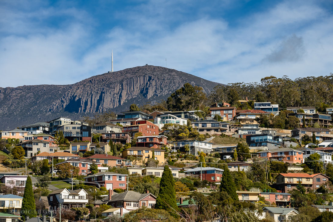 photograph of West Hobart with Mt Wellington in the background