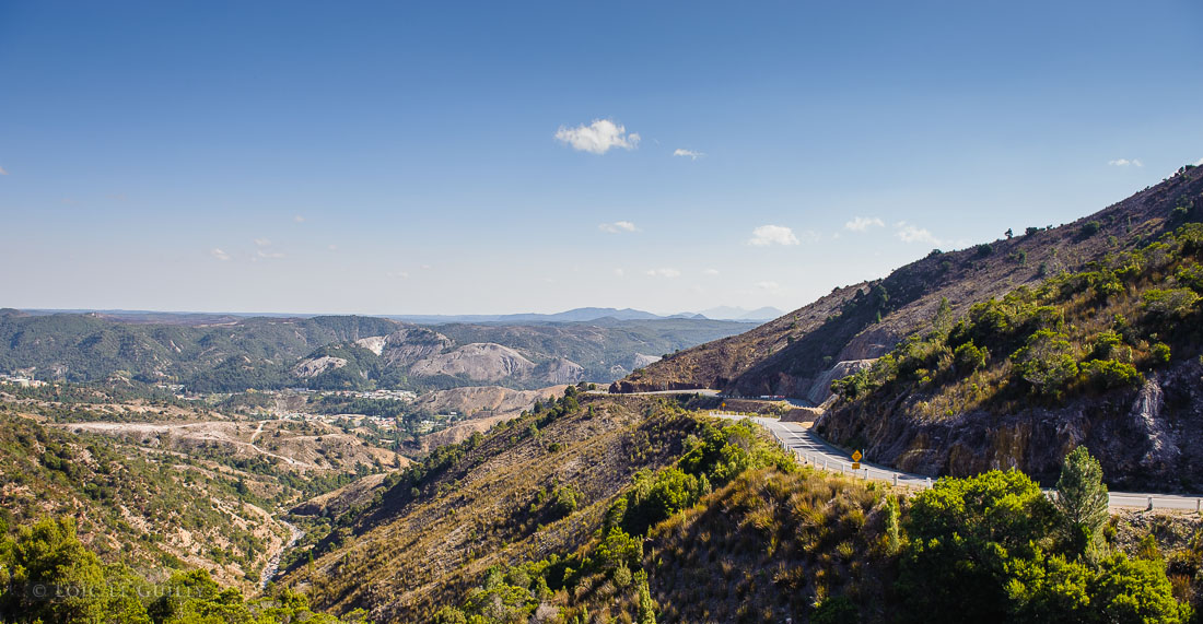 photograph of Queenstown and its barren hills