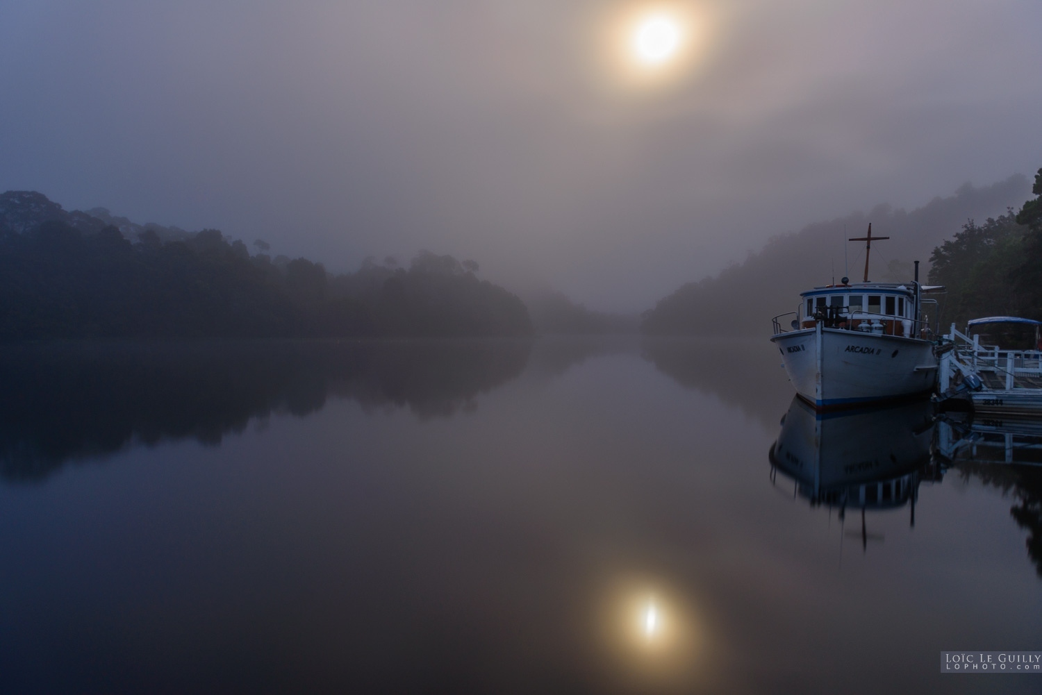 photograph of Fog and moon, Pieman River