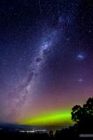 Aurora Australis (Southern Lights) and Milky Way over Hobart