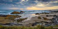 Sunset over the wild Tarkine coast near Arthur River.