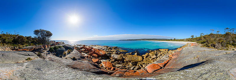 360 panorama of Binalong Bay, Bay of Fires