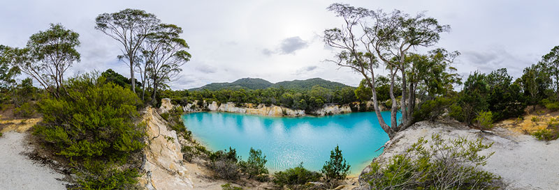 360 panorama of Blue Lake, Mount Cameron