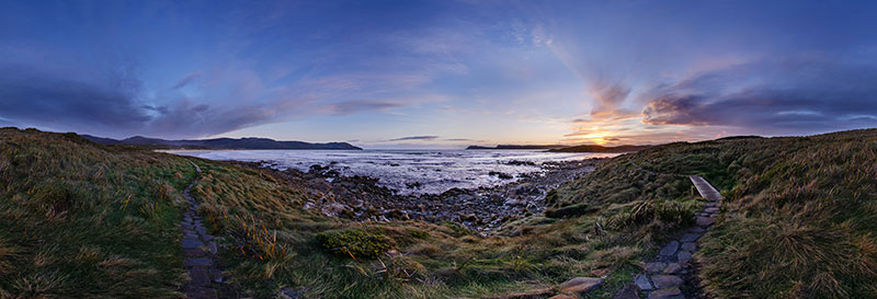 360 panorama of Bruny Island, Cloudy Bay