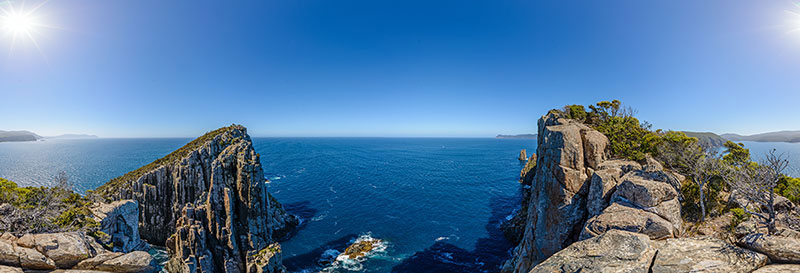 360 panorama of Cape Hauy near Candlestick and Totem Pole