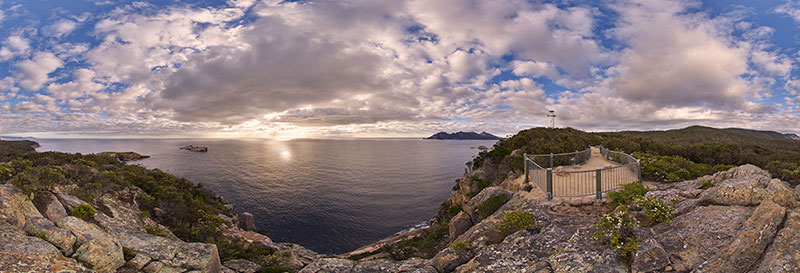 360 panorama of Cape Tourville sunrise