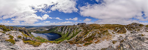 360 panorama of Crater Lake lookout in Cradle Mountain