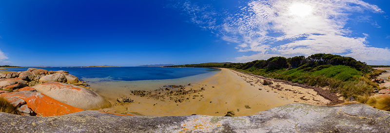 360 panorama of Yellow Beach, Flinders Island