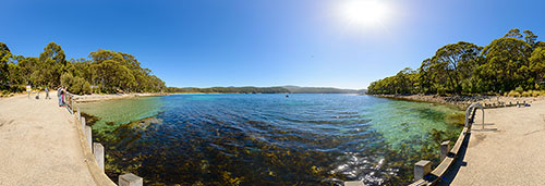 360 panorama of Fortescue Bay near the boat ramp
