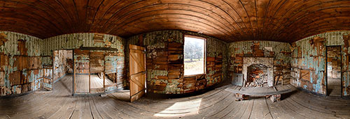 360 panorama of Maria Island historic hut