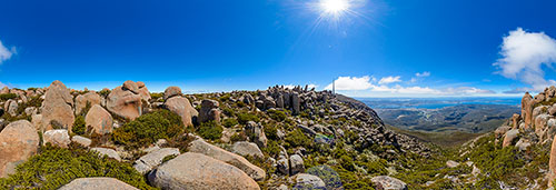 360 panorama of Mt Wellington summit