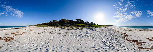 360 panorama of Stumpys Bay, Mt William National Park