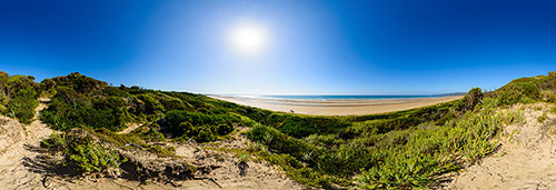 360 panorama of Bakers Beach, Narawntapu Ntl Park