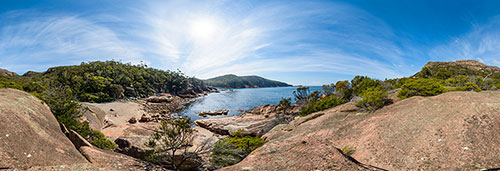 360 panorama of Sleepy Bay, Freycinet