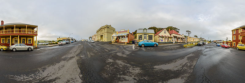 360 panorama of Stanley main street
