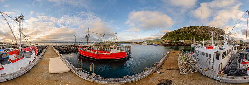 360 panorama of Stanley wharf sunrise 