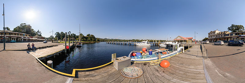 360 panorama of Strahan jetty