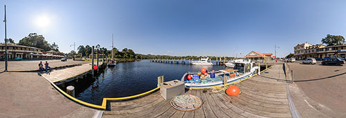 360 panorama of Strahan jetty