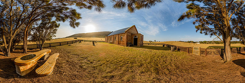 360 panorama of Wybalenna Healing Garden, Flinders Island